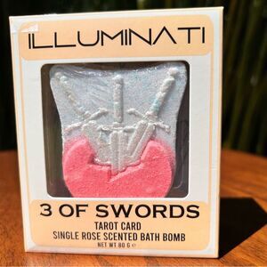 Illuminati Tarot Card “3 of Swords” bath bomb 🌹 rose scented